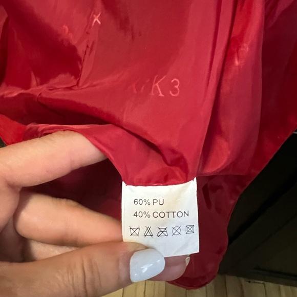 womens red faux leather biker jacket toxik fashion size medium - Picture 10 of 16